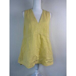 Pilcro women's XS‎ yellow linen cotton v-neck sleeveless tunic top